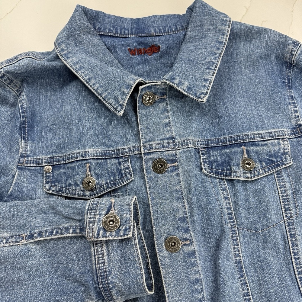Wrangler Denim Trucker Jacket Womens Large Blue Medium Wash Western Era‎ Unknown